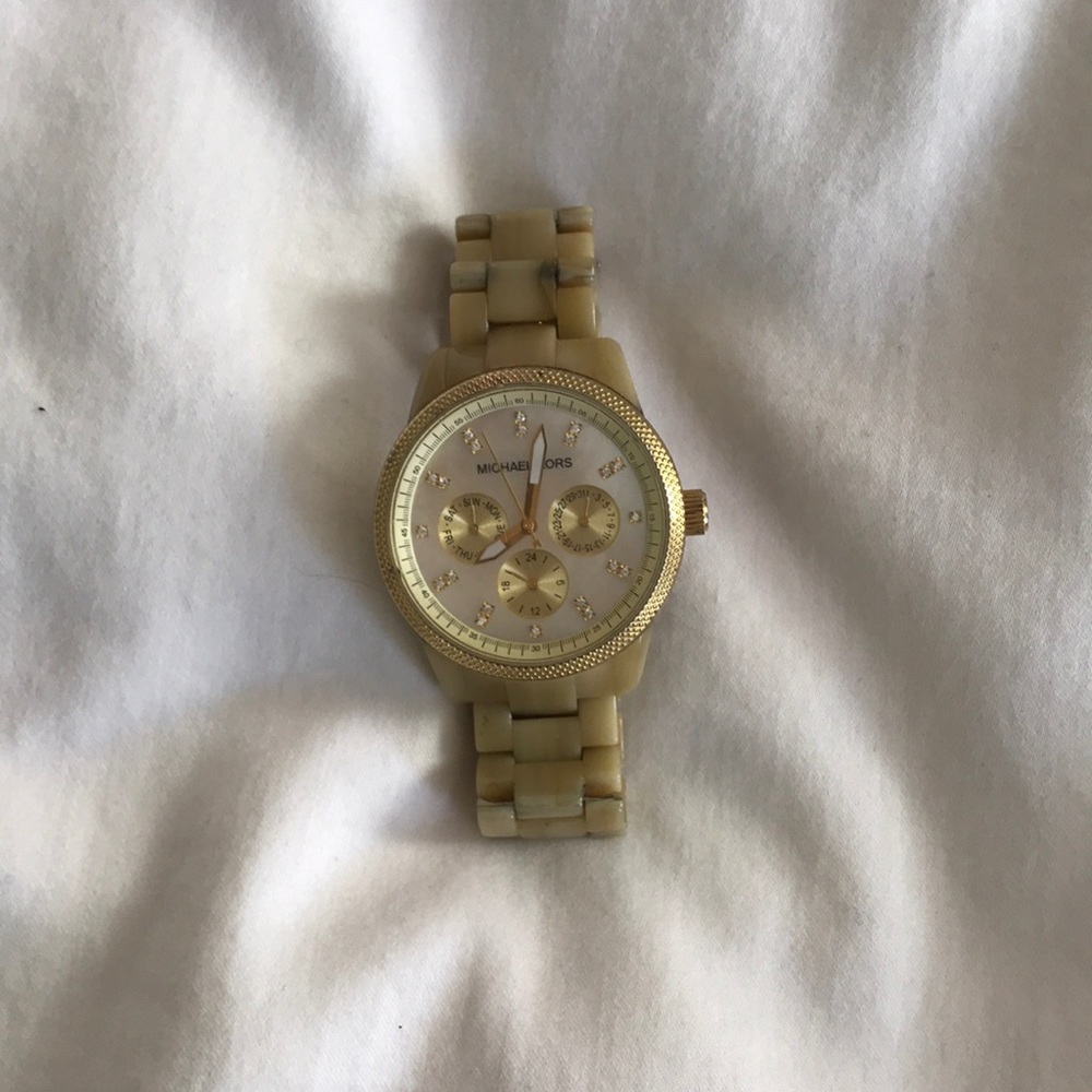 Michael Kors watch - ivory tortoise shell